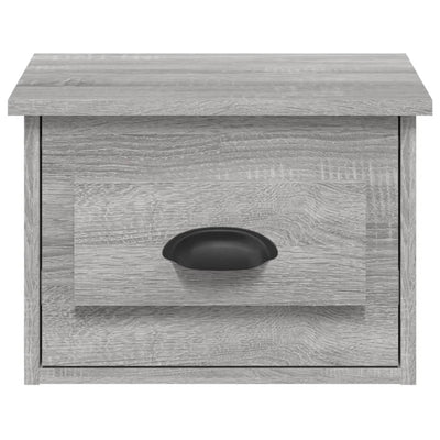 Seinäkiinnitettävät yöpöydät 2 kpl harmaa Sonoma 41,5x36x28 cm