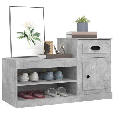 Kenkäkaappi betoninharmaa 100x42x60 cm tekninen puu
