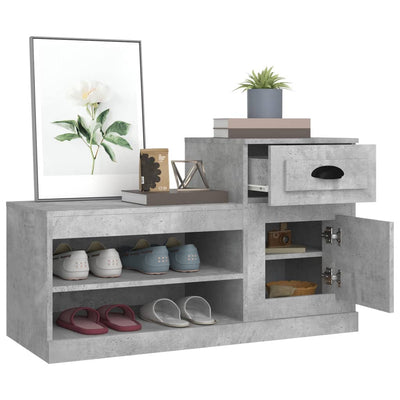 Kenkäkaappi betoninharmaa 100x42x60 cm tekninen puu