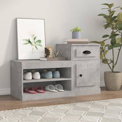 Kenkäkaappi betoninharmaa 100x42x60 cm tekninen puu