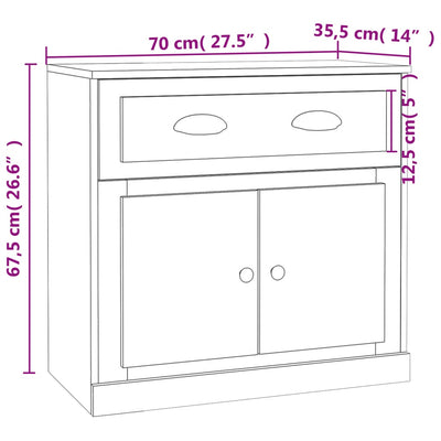 Senkki musta 70x35,5x67,5 cm tekninen puu