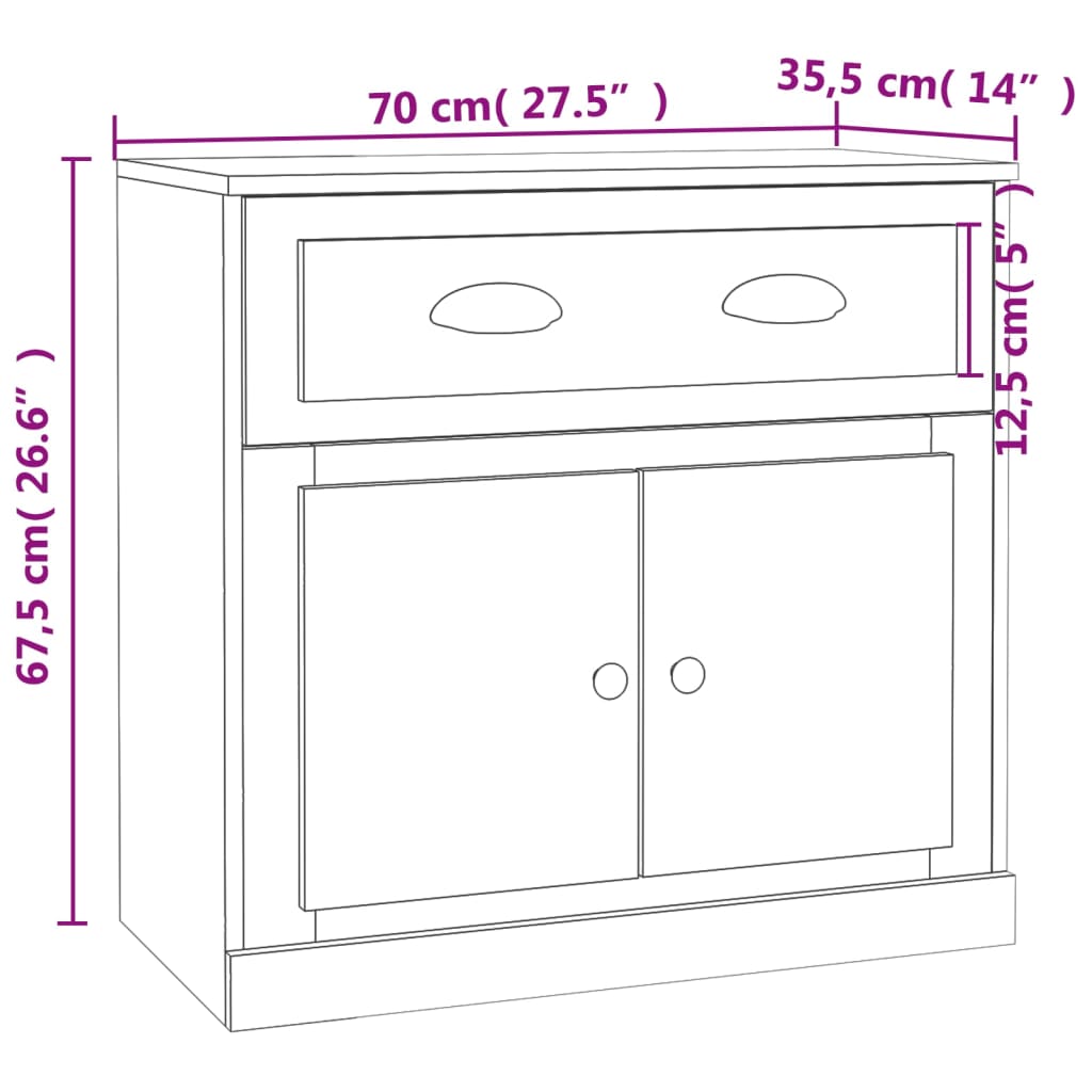 Harmaa senkki Bart 70x35,5x67,5cm (puinen)
