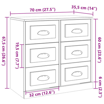 Senkki musta 70x35,5x67,5 cm tekninen puu