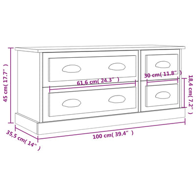 TV-taso Sonoma-tammi 100x35,5x45 cm tekninen puu