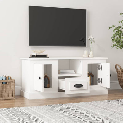TV-taso valkoinen 100x35,5x45 cm tekninen puu