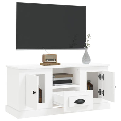 TV-taso valkoinen 100x35,5x45 cm tekninen puu
