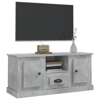 TV-taso betoninharmaa 100x35,5x45 cm tekninen puu