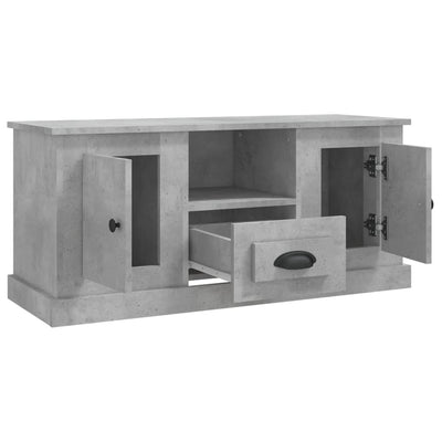 TV-taso betoninharmaa 100x35,5x45 cm tekninen puu