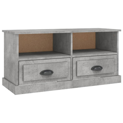 TV-taso betoninharmaa 93x35,5x45 cm tekninen puu