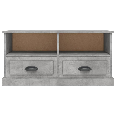 TV-taso betoninharmaa 93x35,5x45 cm tekninen puu