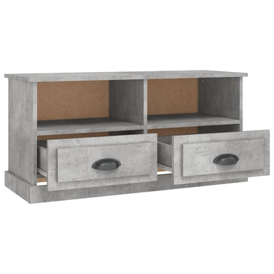 TV-taso betoninharmaa 93x35,5x45 cm tekninen puu