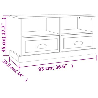 TV-taso harmaa Sonoma 93x35,5x45 cm tekninen puu