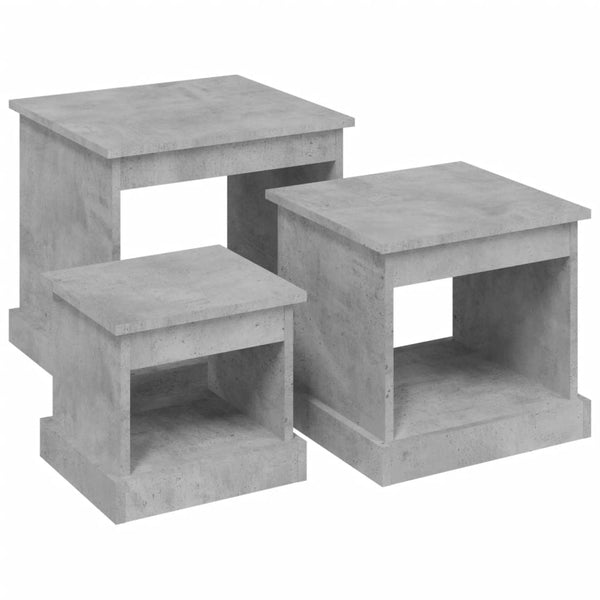 Betoninharmaa sohvapöydät Karen 3 kpl (puinen)