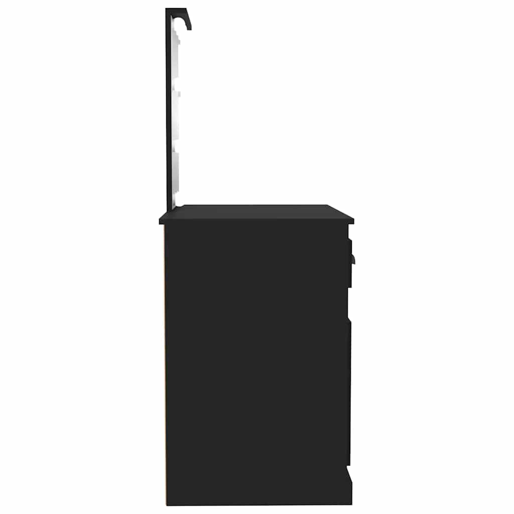 Musta peilipöytä led-valoilla Faur 90x50x132,5cm (puinen)