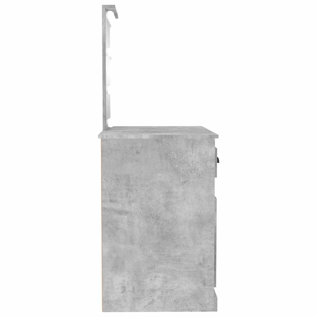 Betoninharmaa peilipöytä led-valot Faur 90x50x132,5cm (puinen)