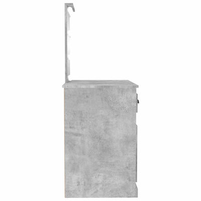 Betoninharmaa peilipöytä led-valot Faur 90x50x132,5cm (puinen)