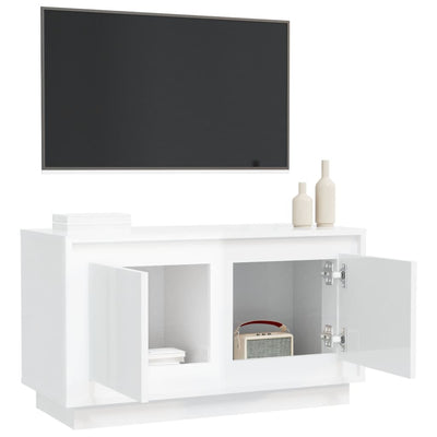 TV-taso korkeakiilto valkoinen 80x35x45 cm tekninen puu