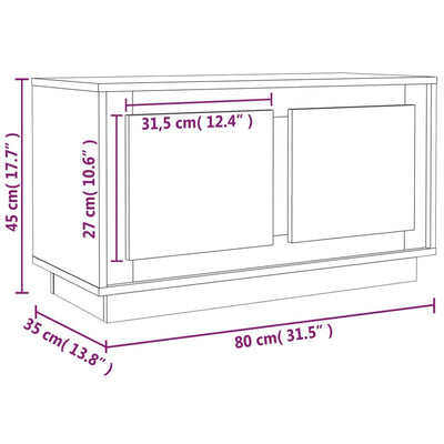 TV-taso Sonoma-tammi 80x35x45 cm tekninen puu