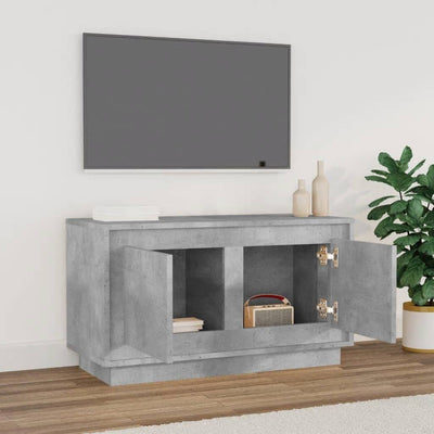 TV-taso betoninharmaa 80x35x45 cm tekninen puu