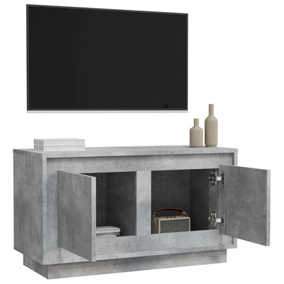 TV-taso betoninharmaa 80x35x45 cm tekninen puu