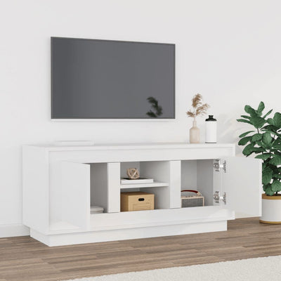 TV-taso valkoinen 102x35x45 cm tekninen puu