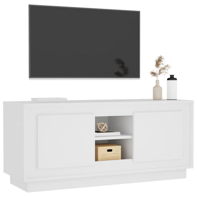 TV-taso valkoinen 102x35x45 cm tekninen puu