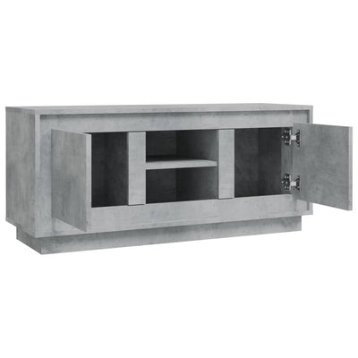 TV-taso betoninharmaa 102x35x45 cm tekninen puu