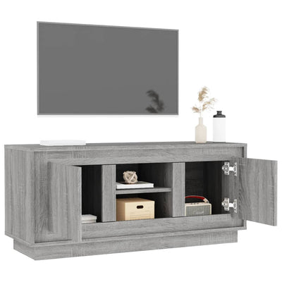 TV-taso harmaa Sonoma 102x35x45 cm tekninen puu