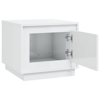 Valkoinen sohvapöytä Catius 51x50x44cm (korkeakiilto, puinen)