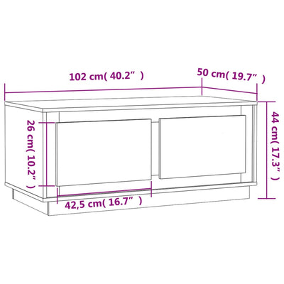 Sohvapöytä betoninharmaa 102x50x44 cm tekninen puu