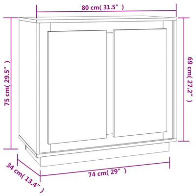 Senkki musta 80x34x75 cm tekninen puu