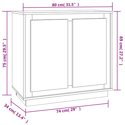 Senkki Sonoma tammi 80x34x75 cm tekninen puu
