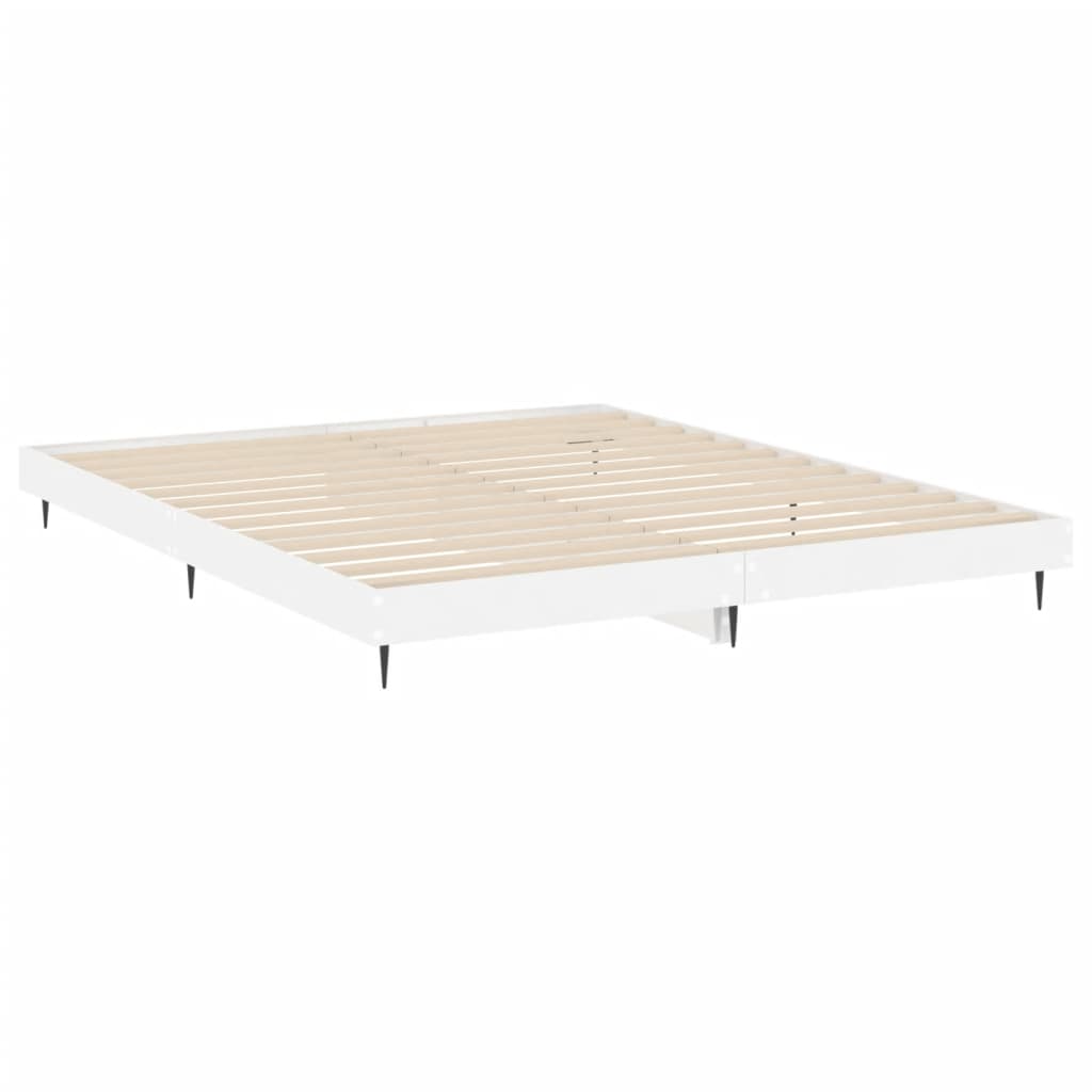 Valkoinen sängynrunko Rl 160x200cm (korkeakiilto, puinen)