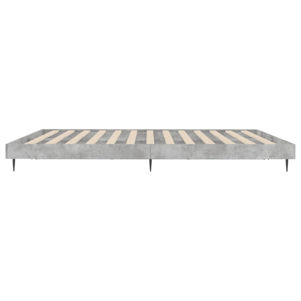 Sängynrunko betoninharmaa 150x200 cm tekninen puu