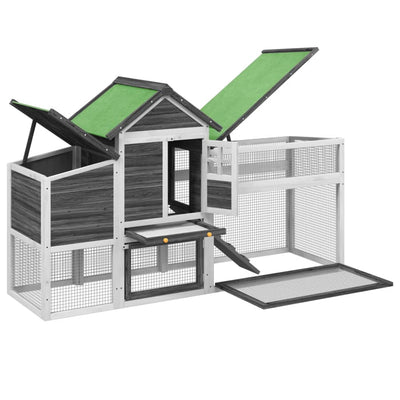 Harmaa kanankoppi Leuta 186,5x58,5x113cm (mänty)