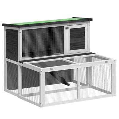 Harmaa kaninkoppi Mendy 102x90x84,5cm (mänty)