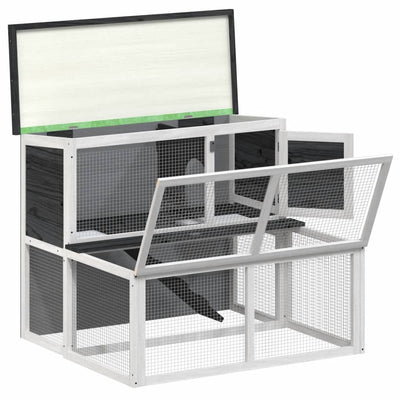 Harmaa kaninkoppi Mendy 102x90x84,5cm (mänty)