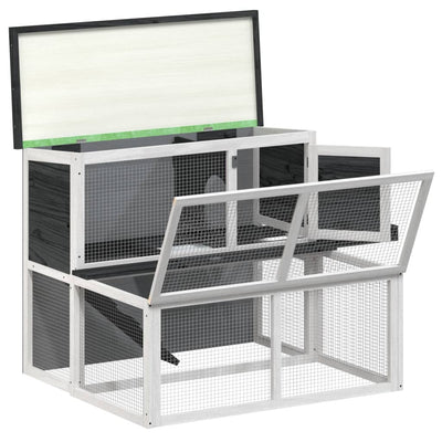 Harmaa kaninkoppi Mendy 102x90x84,5cm (mänty)