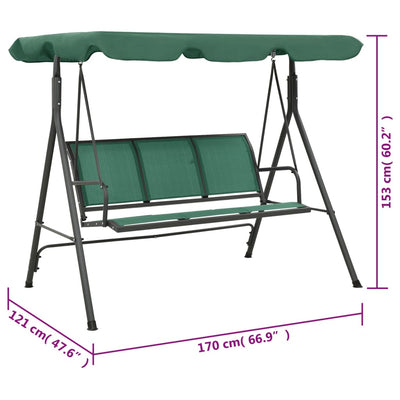 Puutarhakeinu vihreä 170 cm textilene ja teräs
