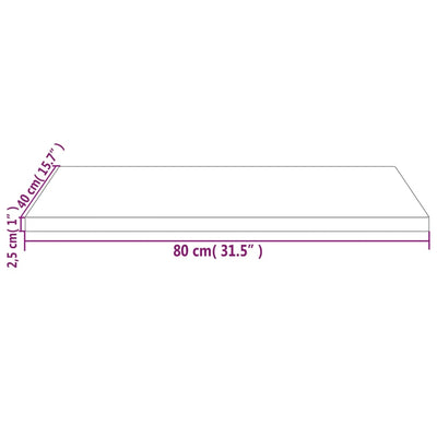 Pöytälevy 80x40x2,5 cm täysi mänty suorakaide