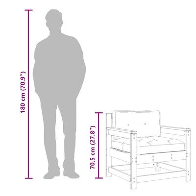 Puutarhatuolit tyynyillä Egbert (2 kpl mänty)