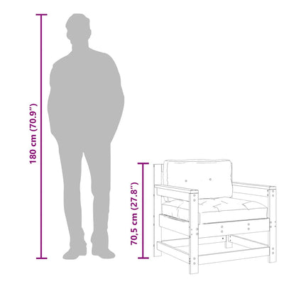 Valkoinen puutarhatuolit tyynyillä Egbert (2 kpl mänty)