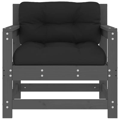 Harmaa puutarhatuolit tyynyillä Egbert (2 kpl mänty)