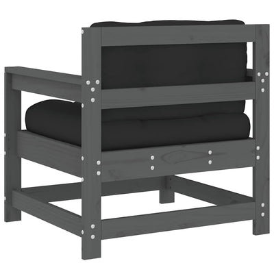 Harmaa puutarhatuolit tyynyillä Egbert (2 kpl mänty)