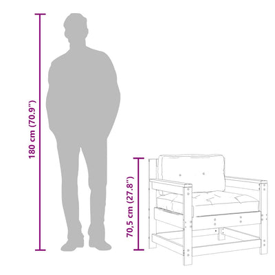 Harmaa puutarhatuolit tyynyillä Egbert (2 kpl mänty)