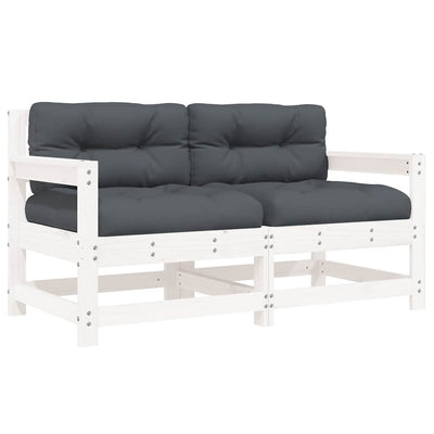 Valkoinen puutarhatuolit tyynyillä Egbert (2 kpl mänty)