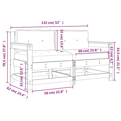 Puutarhatuolit tyynyillä Egbert (2 kpl douglaskuusi)