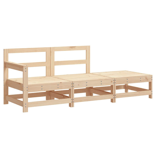 3-osainen Puutarhasohvasarja tyynyillä täysi puu