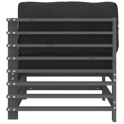 Harmaa kulmasohva tyynyillä Iosefinii (mänty)