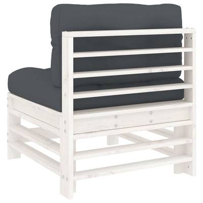 Valkoinen keskisohva tyynyillä Iosefinii (mänty)